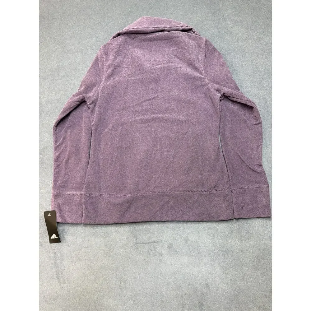 NWT Adidas Golf Heather Purple Zip Up Women's SM Fleece Jacket Performance Gear - Picture 11 of 11